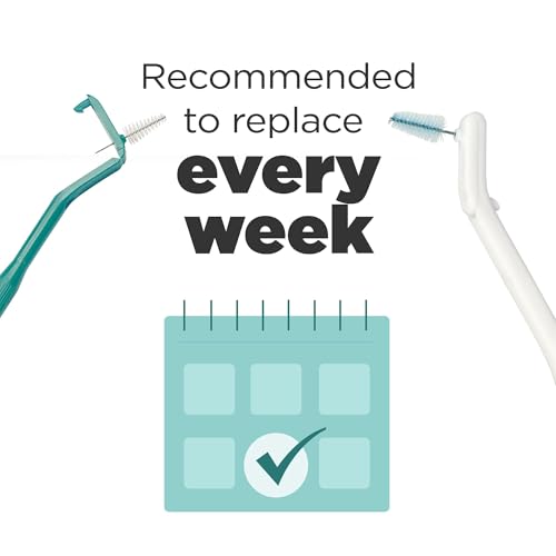 GUM Proxabrush Go-Betweens Refills - Moderate - Compatible with GUM Permanent Handle - Reusable Interdental Brushes - Soft Bristled Dental Picks, 8ct(6pk)