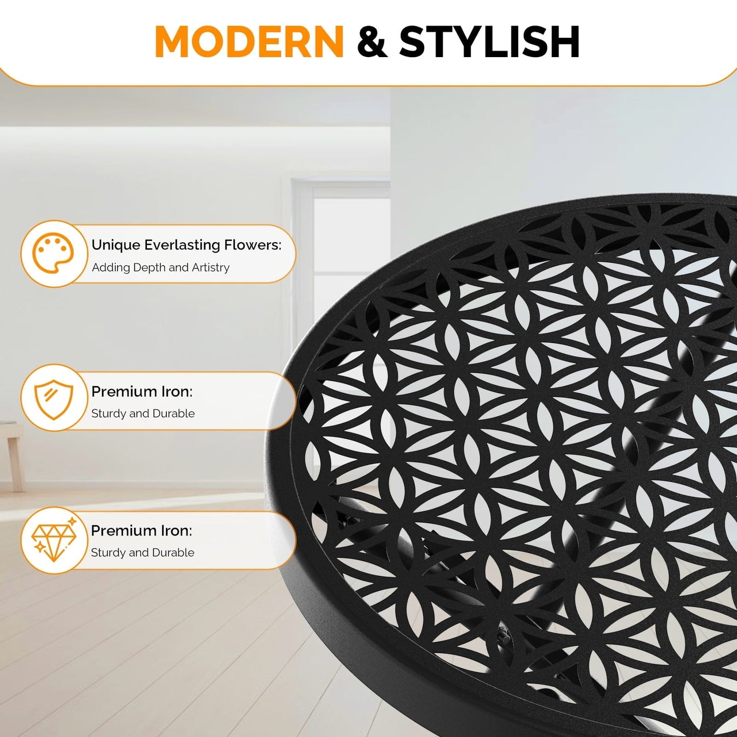 Ktaxon Folding Side Table, Patio Small End Table with X-Shaped, Outdoor Metal Floral Pattern Table for Balcony Porch Backyard Deck, Black