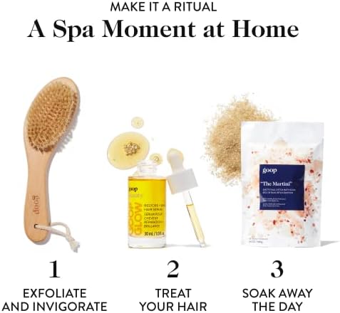 goop Beauty “The Martini” Detox Bath Soak | Bath Salts for Stress Relief | Epsom Salt, Chia-Seed Oil, Sandalwood, & Frankincense | Infused with Pink Himalayan Salt | No Artificial Fragrances | 24 oz