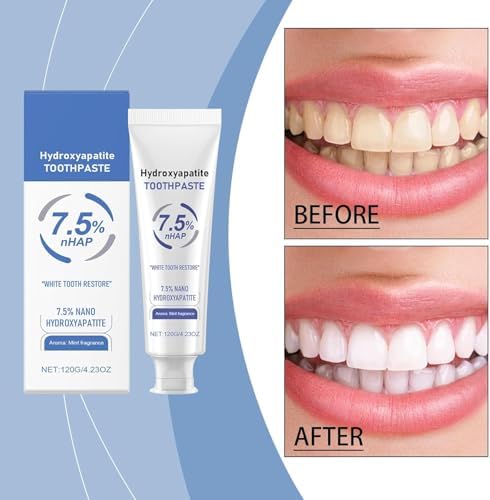 HydroxyapatiteToothpastes,7.5% hydroxyapatite Toothpaste,for Enamel Protection and Tooth Strengthening, Gentle Mint, Fresh Breath, Daily Use for Oral Health(3pcs)