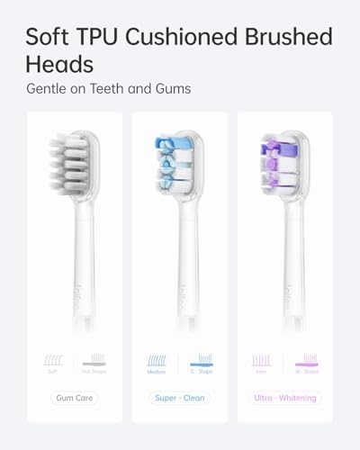 Laifen Cushioned Toothbrush Heads 6 Pack, New 2025 Version Replacement Heads Compatible with Wave/Wave Special Electric Toothbrush (Super-Clean)