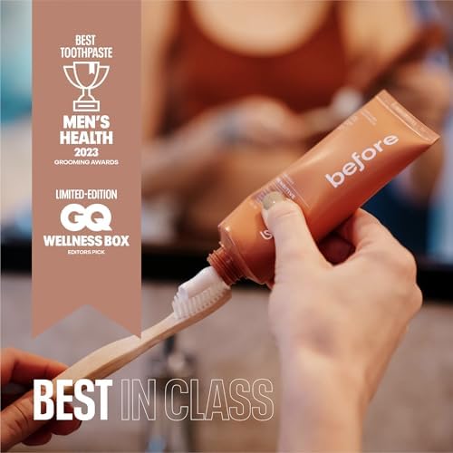 Before | Sensitive Anti-Cavity Toothpaste | Vegan, Reduces Plaque for Gum Health, Balanced Foaming, Low Abrasion, Long Lasting Minty Fresh Breath, Plant-Based 3.5oz Tubes, Made in The USA — 2 Pack