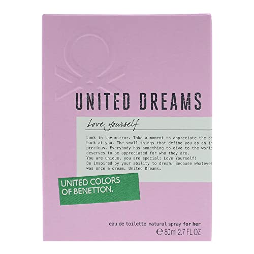 Benetton United Dreams Love Yourself Eau de Toilette Spray for Women, 2.7 Ounce