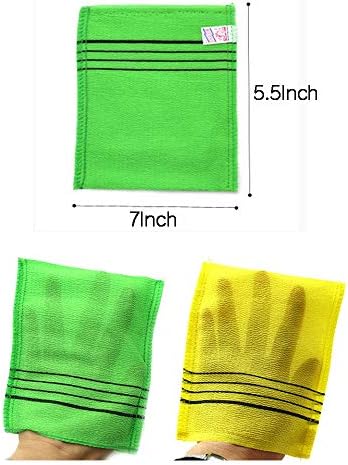 GOLDSANGSA-Korean Bath Towel Washcloth 20pcs/Body Scrub Genuine Exfoliating Bath Mitten Remove Dead Skin(Green)