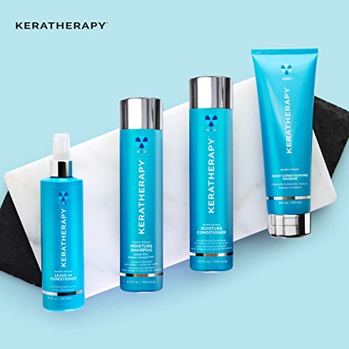 KERATHERAPY Keratin Infused Moisture Conditioner, 10.1 fl. oz., 300 ml - Hydrating & Moisturizing Conditioner for Dry or Damaged Hair with Collagen, Jojoba Oil, & Kerabond Technology - Sulfate Free