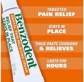 Benzodent Dental Pain Relieving Cream, 1 Ounce - Buy Packs and SAVE (Pack of 5)