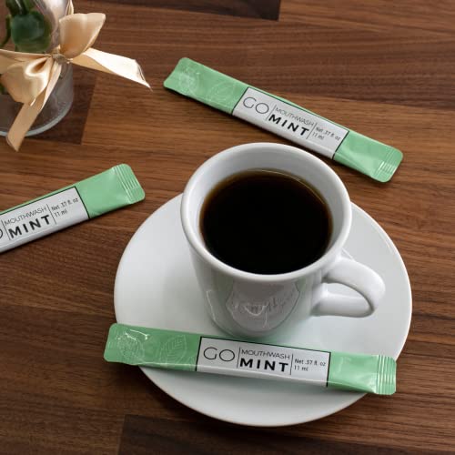 GO Travel Size Mouthwash Packets – Individual sachets for Fresh Breath - TSA Compliant - Smart Packet Design to Reduce Travel Bottle Waste - Liquid Mint Flavored Portable Bulk