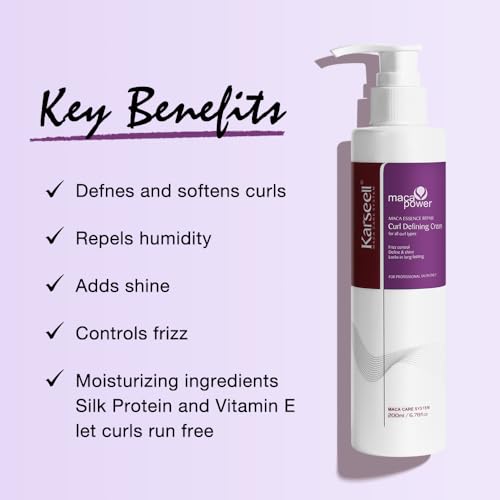 Karseell Curling Perfection Curl-Defining Cream essence repair All Curl Types & Hair Textures, Paraben-Free, 200ML(6.78oz)