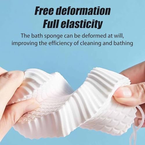 Bemarosa Sponge, Korean Skin Scrubber, Soft Exfoliating Bath Sponge, 2 or 4 Count, White, Pink, Gray, Blue, PVA, Polyvinyl Alcohol, Exfoliating