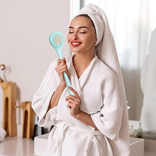BEDELITE Back Bath Brush Long Handle for Shower of 2 - Soft Shower Brush for Men & Women,Back Brush Scrubber - 16.4" Long Skin Exfoliator for Body Bath Scrubber(2 Pack, Blue & Pink)