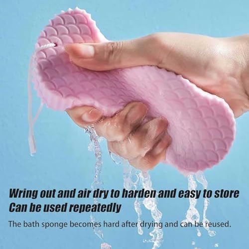 Bemarosa Sponge, Korean Skin Scrubber, Soft Exfoliating Bath Sponge, 2 or 4 Count, White, Pink, Gray, Blue, PVA, Polyvinyl Alcohol, Exfoliating