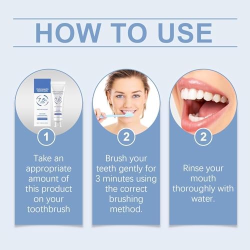 HydroxyapatiteToothpastes,7.5% hydroxyapatite Toothpaste,for Enamel Protection and Tooth Strengthening, Gentle Mint, Fresh Breath, Daily Use for Oral Health(3pcs)