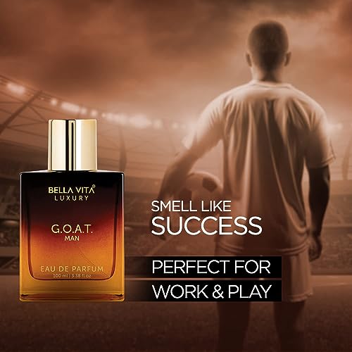 Bella-Vitaa Luxury G.O.A.T Man Eau De Parfum Perfume with Bergamot, Patchouli & Vetiver|Premium, Long Lasting Spicy & Woody Fragrance for Men, 100 ML