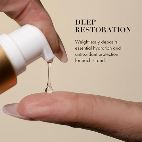 Goldie Locks Signature Serum, Strengthens & Revitalizes, Safe for Extensions & Colored Hair, Luxuriously Lightweight, Intense Nourishment & Shine, Heat & UV Protection, For All Hair Types, 1.7 fl oz