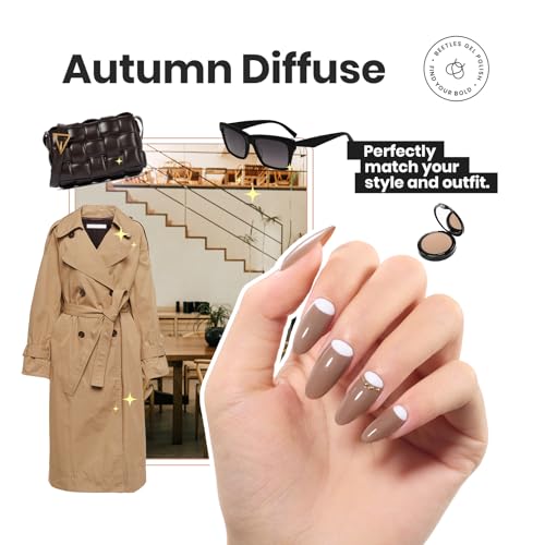 Beetles Nude Nail Polish Set Coconut Mousse 6Pcs, Pink Nail Fast Drying Long Lasting Neutral Brown Red Burgundy Dark Lacquer Glossy for Salon-Quality Results