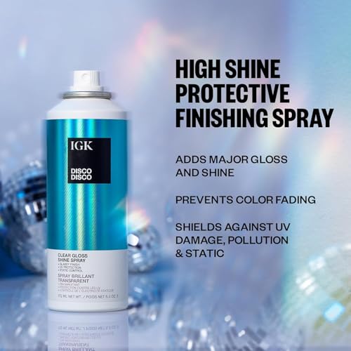 IGK Glass Hair Duo | Good Behavior Spirulina Smoothing Spray + Disco Disco Clear Gloss Shine Spray | Keratin Like Treatment + Glossy Finish | 5.6 oz + 5.3 oz