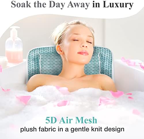 Lady McBath Full Body Bath Pillow - Luxury Bath Cushion for Tub, Neck, Shoulder, and Back Support - 21 Powerful Non-Slip Suction Cups, Machine Washable, Quick-Drying Bath Tub Back Cushion