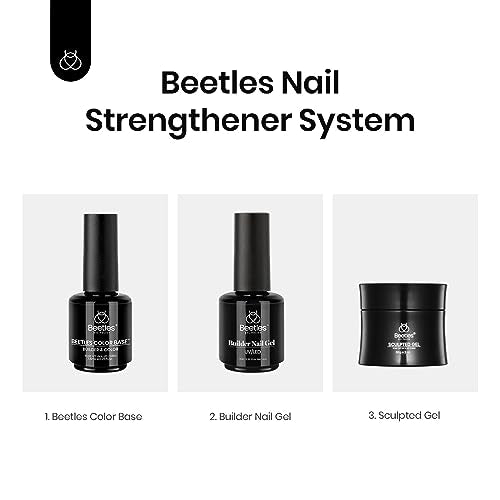 Beetles Nude Color Base Gel Nail Polish, 15ml Rubber Base 3 in 1 Neutral Brown Clear French Tip Base Color Gel Polish Nail Strengthener Soak Off Manicure Design DIY at Home
