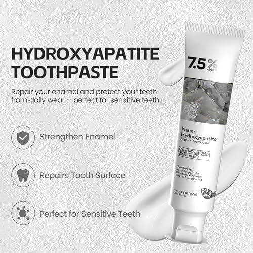 Hydroxyapatite Toothpaste for Advanced Enamel Protection, Gentle and Effective Formula, Fluoride-Free Toothpaste for Sensitive Teeth, 4.23oz (2)