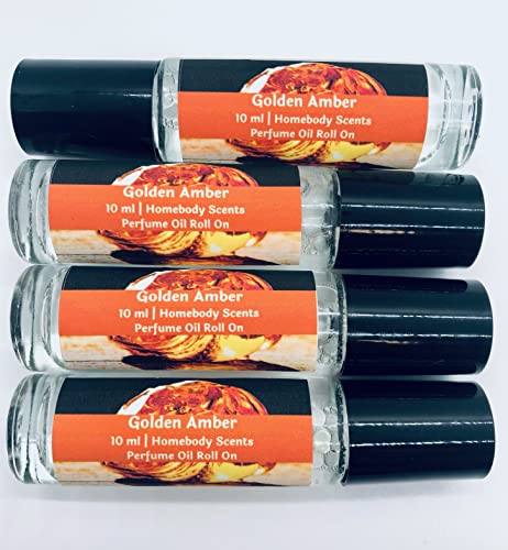 Golden Amber 10 ml Perfume Roll On, Natural Perfume, Musk Perfume, Amber Perfume, Natural Ingredients, Cruelty Free, Travel Size Perfume by Homebody Scents