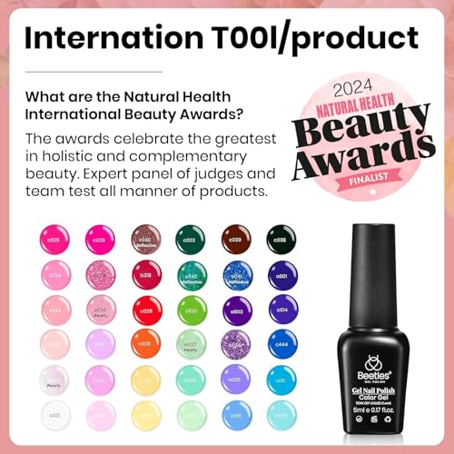 beetles Gel Nail Polish Set 36 Colors Pink Red Green Blue Gel Polish Verse of Flower Collection Nail Kit with 3Pcs Base Top Coat Soak off UV Gel & Nail Art Stickers Gifts for Women