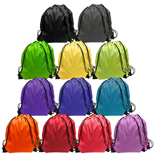 GoodtoU Drawstring Backpack Bulk 24 Pcs Drawstring Bags String Bag Backpack Cinch Bag 12 Colors