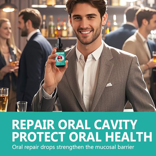 Gum Restore Drops - Natural Gum Regeneration, Fresh Breath and Portable Oral Care Solution,Combats Dry Mouth, Halitosis, Tonsil Stone & Gingivitis Treatment