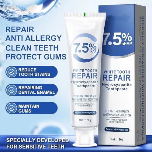 HydroxyapatiteToothpastes,7.5% hydroxyapatite Toothpaste,for Enamel Protection and Tooth Strengthening, Gentle Mint, Fresh Breath, Daily Use for Oral Health(3pcs)