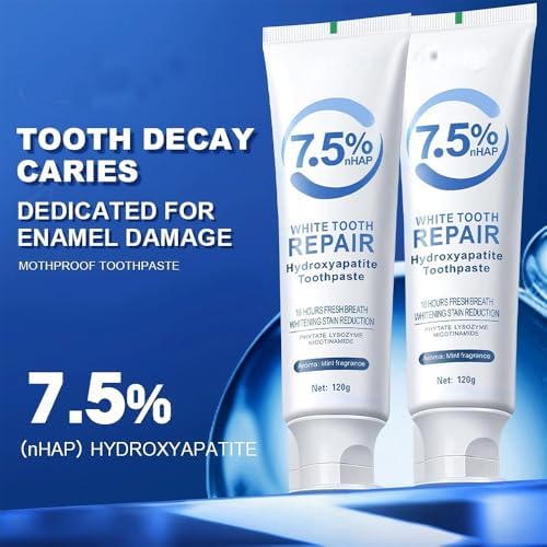 HydroxyapatiteToothpastes,7.5% hydroxyapatite Toothpaste,for Enamel Protection and Tooth Strengthening, Gentle Mint, Fresh Breath, Daily Use for Oral Health(3pcs)