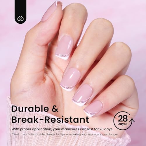 Beetles Gel Nail Tips 288 pcs Extra Short Square Nail Tips 12 Sizes Full Cover Gel Press On Nails Half Matte Acrylic Square Fake Nail Extension Set for Women Home DIY