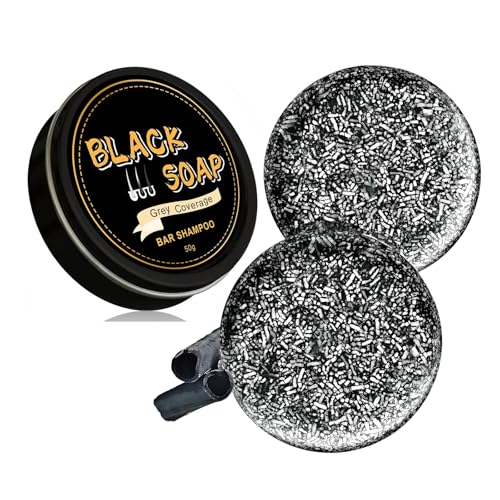 Gray Hair Reverse Bar Soap,Natural Black Soap for Gray Hair Coverage, Darkening Shampoo Bar with Ginseng & Black Sesame, Vegan, Moisturizing & Scalp Care for Men Women,2PACK