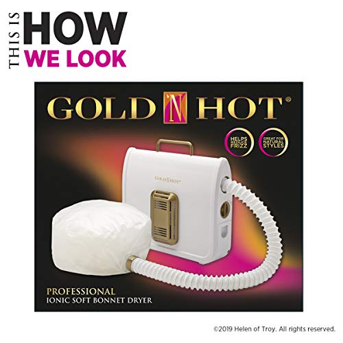 Gold N Hot Professional Ionic Soft Bonnet Hair Dryer | Reduce Frizz for Natural, Healthy-Looking Hair