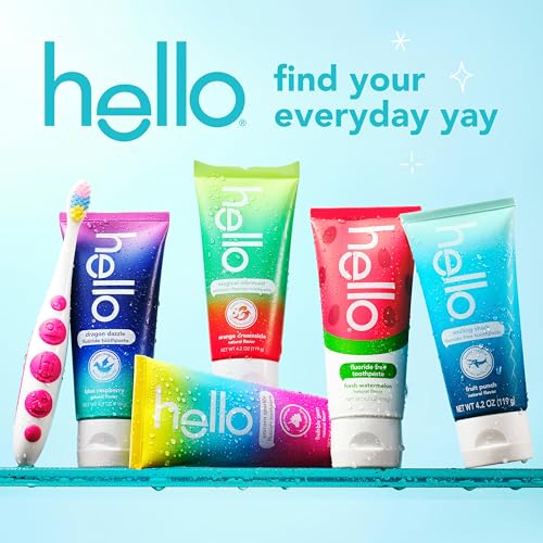 hello Wild Strawberry Kids Toothpaste with Fluoride, Strawberry Toothpaste for Kids, Safe for Ages 2 and Up, Helps Prevent Cavities, Strengthen Enamel, and Polishes Teeth, ADA Approved, 3 Pack, 4.2 Oz