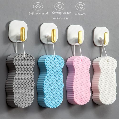 Berosely Skin Sponge,3D Super Soft Exfoliating Bath Sponge,Gentle Apparent Exfoliation for Smooth and Glowing Skin,berosely Sponge(4pcs)