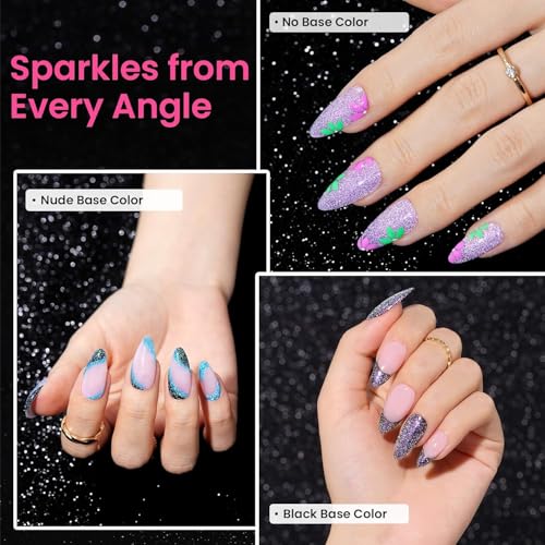 Beetles Glitter Gel Nail Polish 6 Colors Sparkle Pink Purple Blue Gel Polish Kit Chameleon Crushed Diamond Multifunction Soak off Uv Nail Gel DIY Manicure