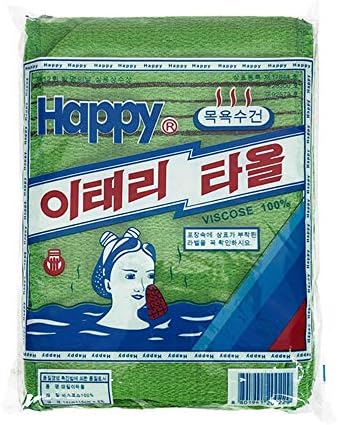 GOLDSANGSA-Korean Bath Towel Washcloth 20pcs/Body Scrub Genuine Exfoliating Bath Mitten Remove Dead Skin(Green)