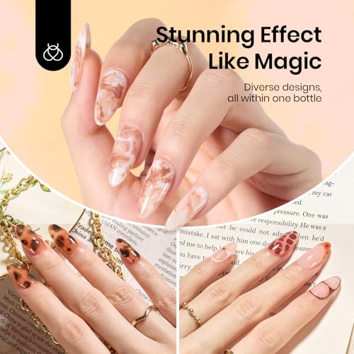 Beetles Nail Blooming Gel: 2 Pcs 15ml Clear Uv Led Blooming Gel Nail Polish for Spreading Effect Blossom Marble Natural Stone Watercolor Floral Print Soak off Nail Diy Design