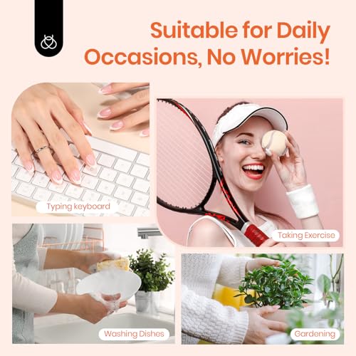 Beetles Ombre Tips Press On Nails, 16 Sizes 64 Pcs Short Pink Ombre Fake Nails, Short Square Press On Nails Extensions Gel Nail Tips Nail Art DIY Manicure Gifts for Women