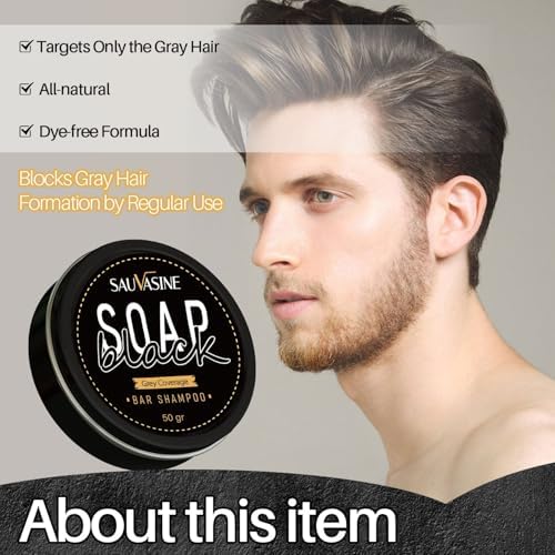 Gray Hair Reverse Shampoo Bar,Black Hair Soap for Deep Clean The Scalp Grey for Unisex Shampoo Soap for Women and Men
