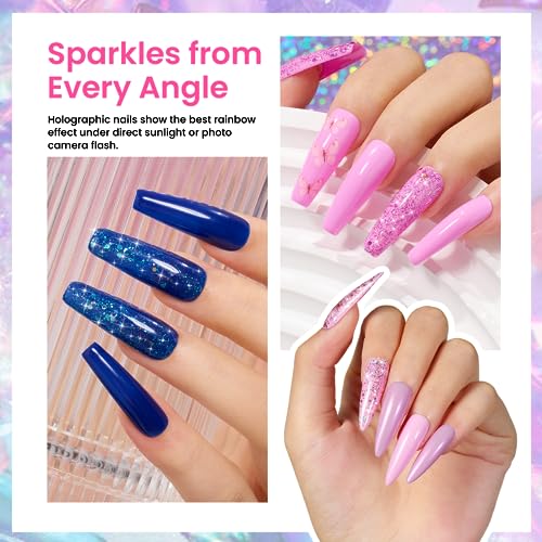 Beetles Glitter Gel Nail Polish 6 Colors Orange Gold Hot Pink Blue Shimmer Silver Colors Sparkly Shiny UV Gel LED Nail Lamp Gel Polish Kit for Home DIY Nail Designs