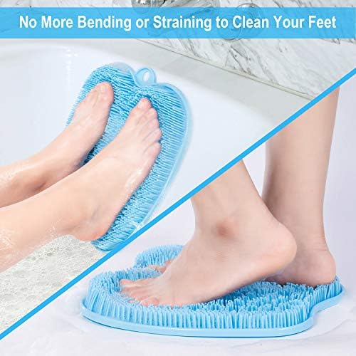 BESKAR Larger Foot Scrubber Mat with Non-Slip Suction Cups- Cleans, Smooths, Exfoliates & Massages Without Bending, Circulation & Soothes Tired Feet, Great for Shower or Bathtub