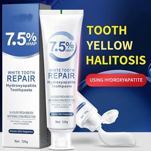 HydroxyapatiteToothpastes,7.5% hydroxyapatite Toothpaste,for Enamel Protection and Tooth Strengthening, Gentle Mint, Fresh Breath, Daily Use for Oral Health(3pcs)