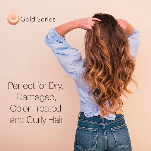 Gold Series Treatment Mask – Deep Hydrating Argan Oil Hair Mask for Dry Damaged, Color Treated and Curly Hair Enriched with Keratin – Sulfate Free Natural Hair Repair Treatment, 18.6oz