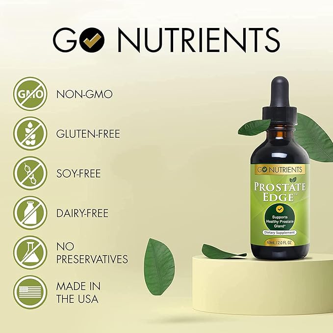 Go Nutrients Liquid Vitamin D3 with K2 (MK-7) Drops & Prostate Edge Prostate Supplement for Men with Pygeum and Saw Palmetto Extract Vitamin D3 and K2 Liquid Vitamin Drops That Help Emotional State