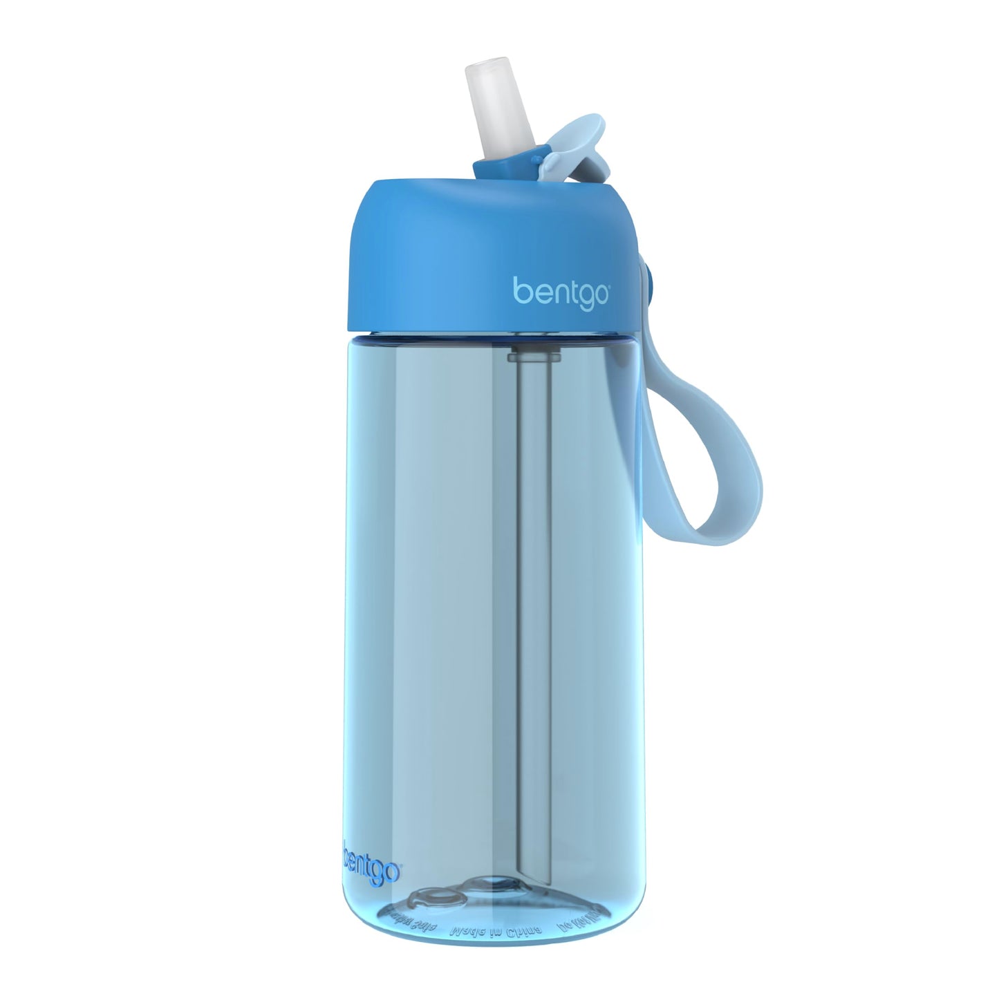 Bentgo Kids Water Bottle - Leak-Proof, Durable Tritan™, BPA-Free 15 oz. Cup for Kids/Toddlers Ages 3+ - Flip-Up Straw & Dishwasher Safe for School, Sports, Daycare & Camp (Blue)