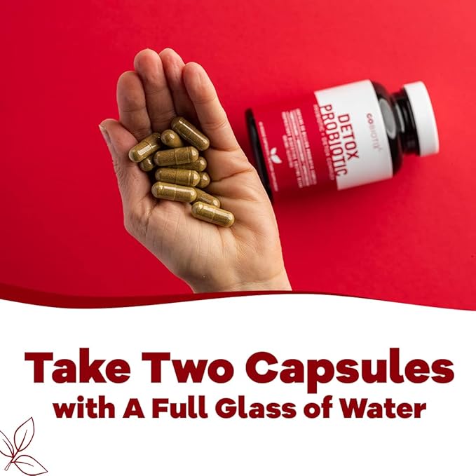 GOBIOTIX Detox Probiotic Supplement for Digestive Health - Milk Thistle, Turmeric, and Dandelion Root, Enzymes for Gut Health - 50 Billion CFU - 60 Capsules