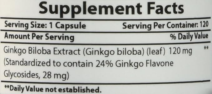 Best Naturals Ginkgo Biloba 120 mg 120 Capsules