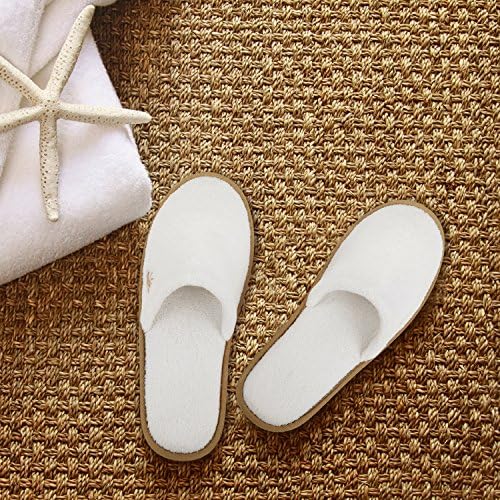 BERGMAN KELLY - Spa Slippers - Disposable Indoor House Slippers - Closed Toe House Shoes for Men & Women - Value Pack Hotel Indoor Shoes for Guests - Washable & Reusable for Travel & Wedding