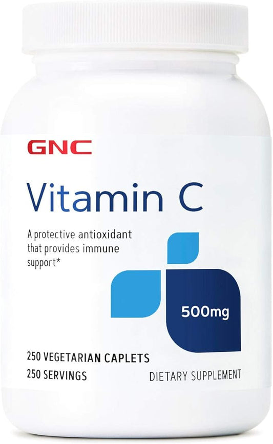 GNC Vitamin C 500mg, 250 Caplets, Provides Immune Support