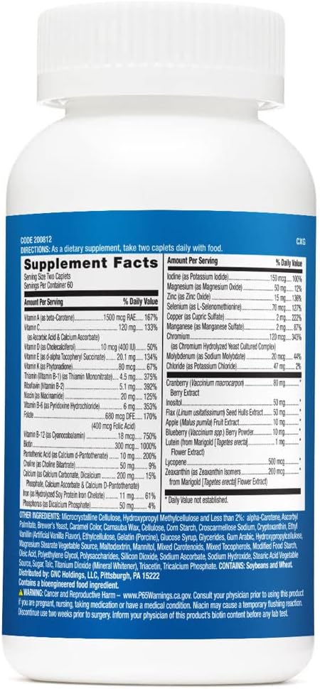 GNC Milestones Teen Multivitamin for Boys 12-17, 120 Caplets, Supports Energy Production and Muscle Function